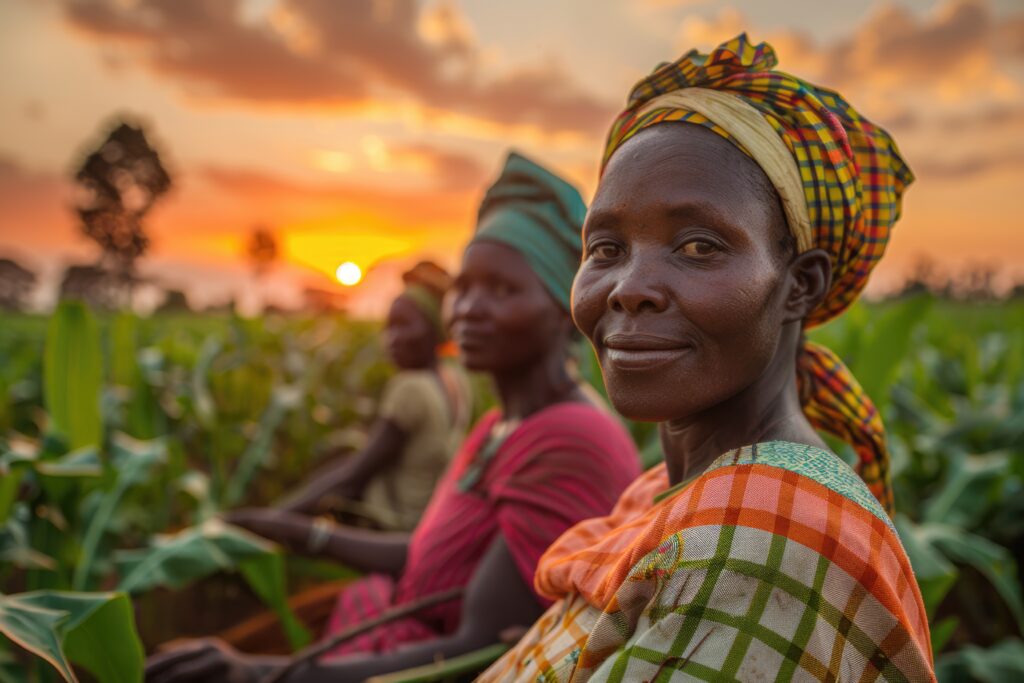 african farmers in a farm working